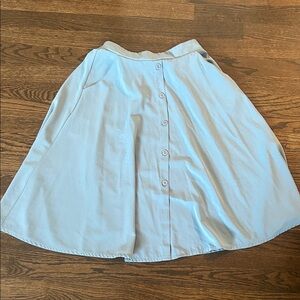 Light Blue Button-Down Women's Skirt